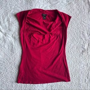 Ann Taylor red cowl neck tshirt